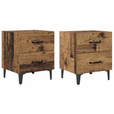 vidaXL Bettschrank 2 pcs Altholz 40 x 35 x 47,5 cm Holzwerkstoff