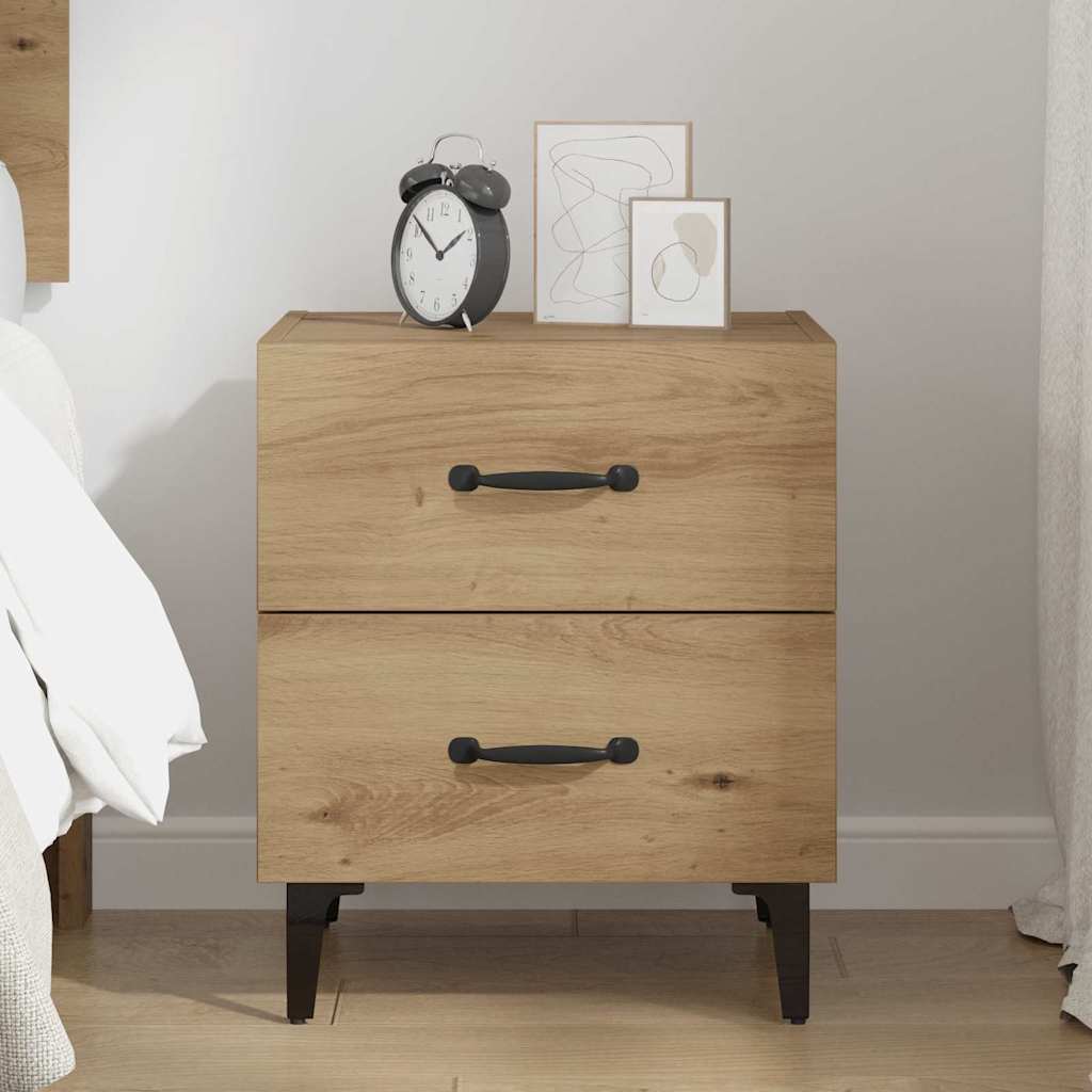 vidaXL Bettschrank Artisan-Eiche 40 x 35 x 47,5 cm Holzwerkstoff