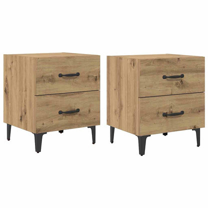 vidaXL Bettschrank 2 pcs Artisan-Eiche 40 x 35 x 47,5 cm Holzwerkstoff