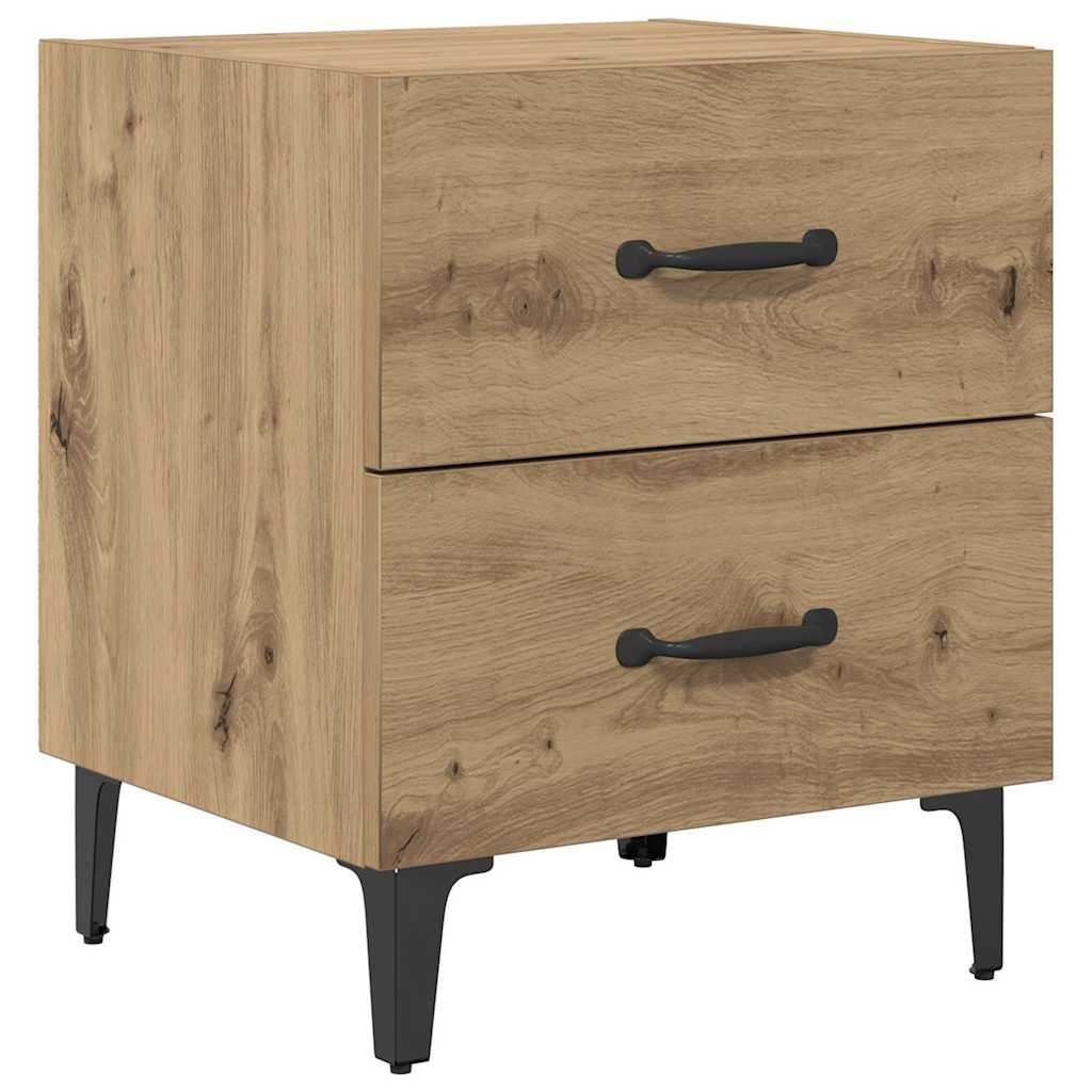 vidaXL Bettschrank 2 pcs Artisan-Eiche 40 x 35 x 47,5 cm Holzwerkstoff