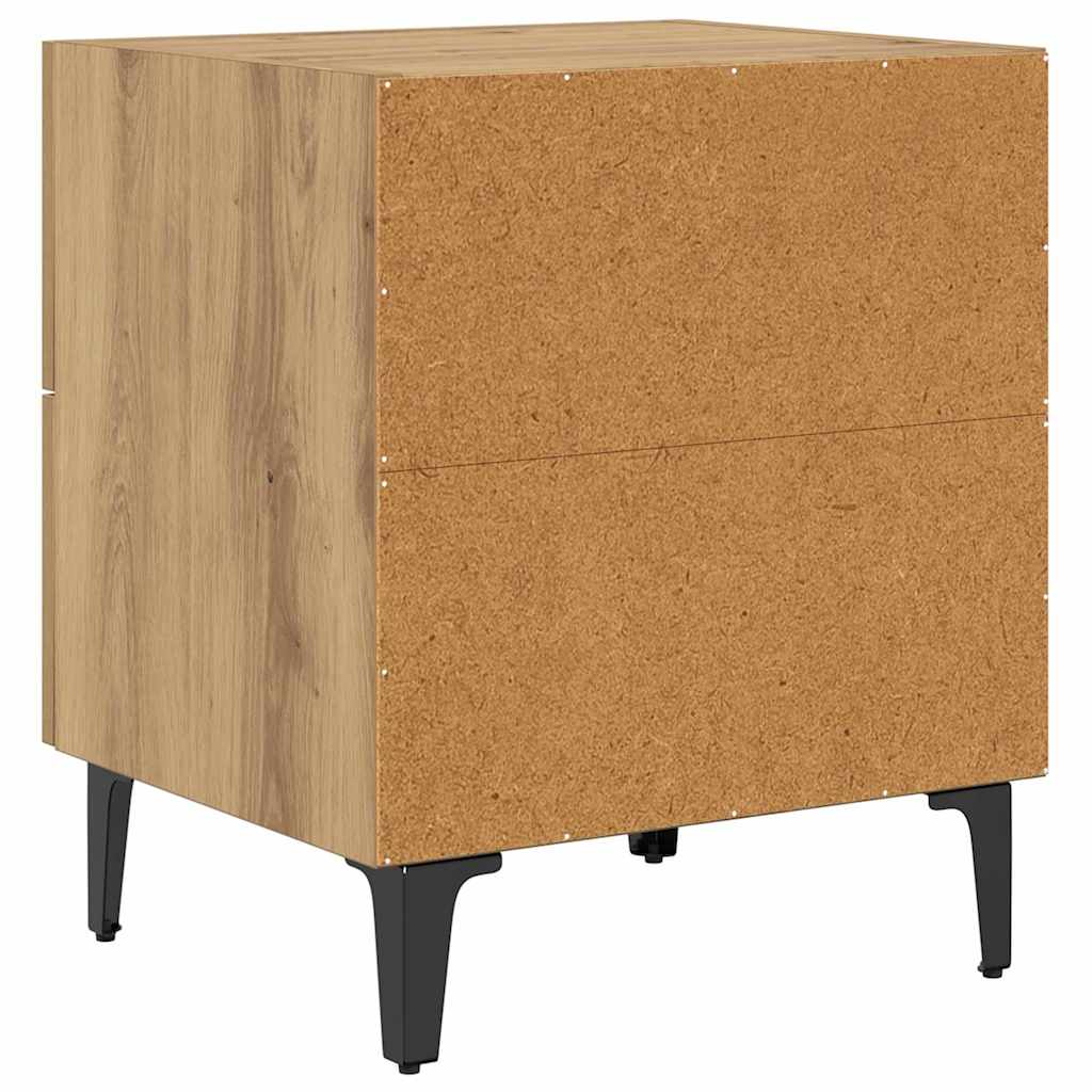 vidaXL Bettschrank 2 pcs Artisan-Eiche 40 x 35 x 47,5 cm Holzwerkstoff