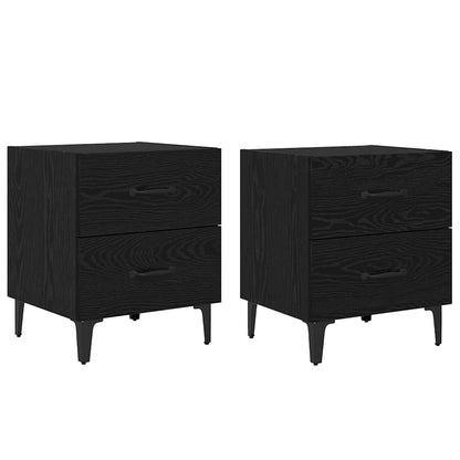 Bettschrank 2 pcs Schwarz Eichen-Optik 40 x 35 x 47,5 cm