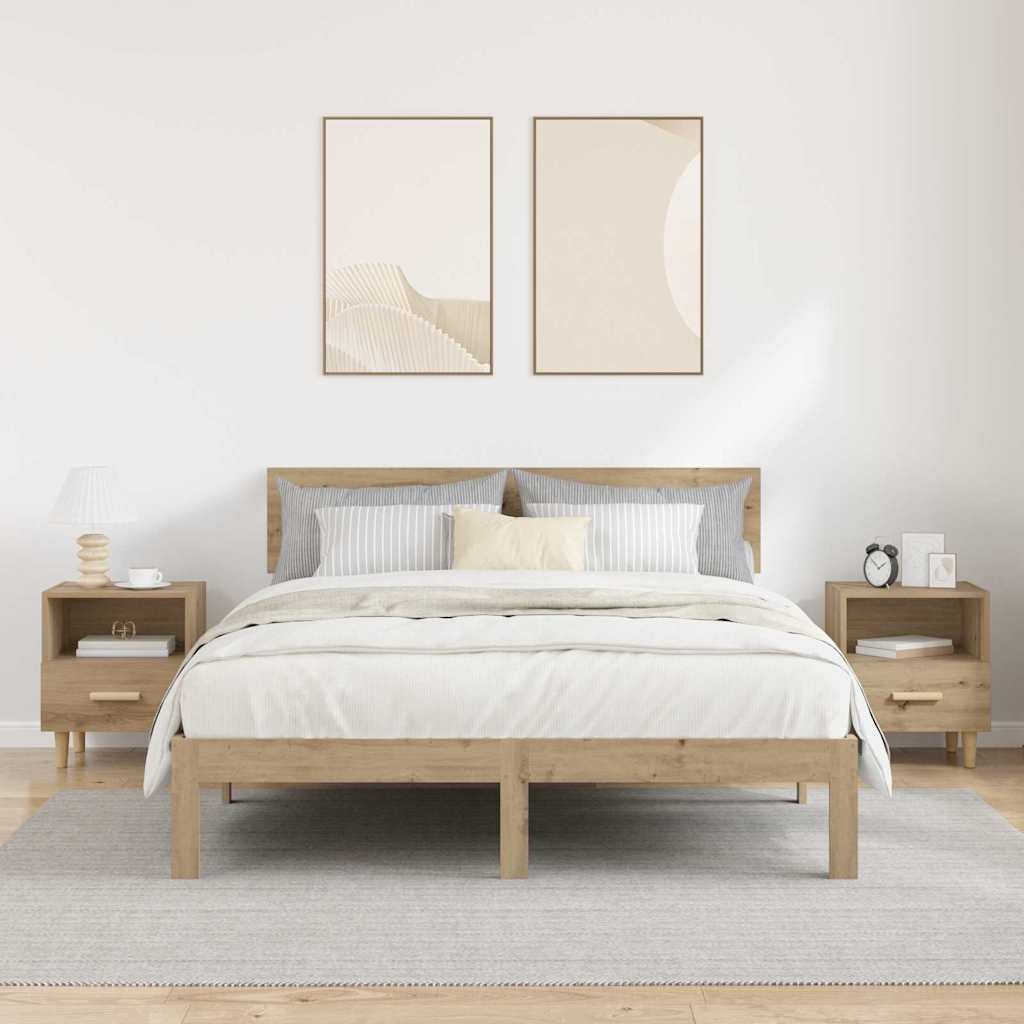 vidaXL Nachttisch 2 pcs Artisan-Eiche 40 x 35 x 47 cm Holzwerkstoff