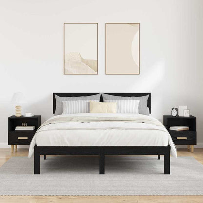 vidaXL Nachttisch 2 pcs Schwarz Eichen-Optik 40 x 35 x 47 cm