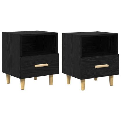 vidaXL Nachttisch 2 pcs Schwarz Eichen-Optik 40 x 35 x 47 cm