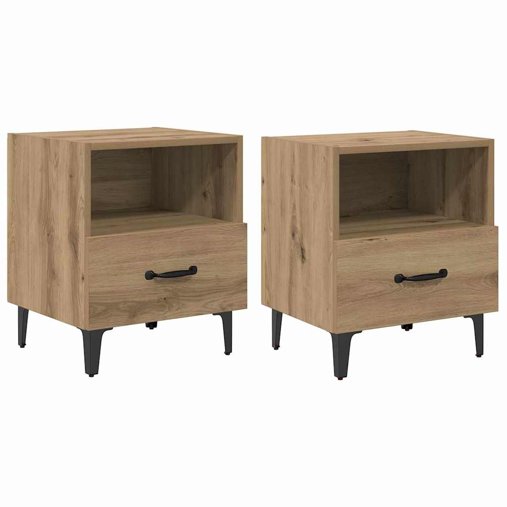 Nachttisch 2 pcs Artisan-Eiche 40 x 35 x 47,5 cm Holzwerkstoff