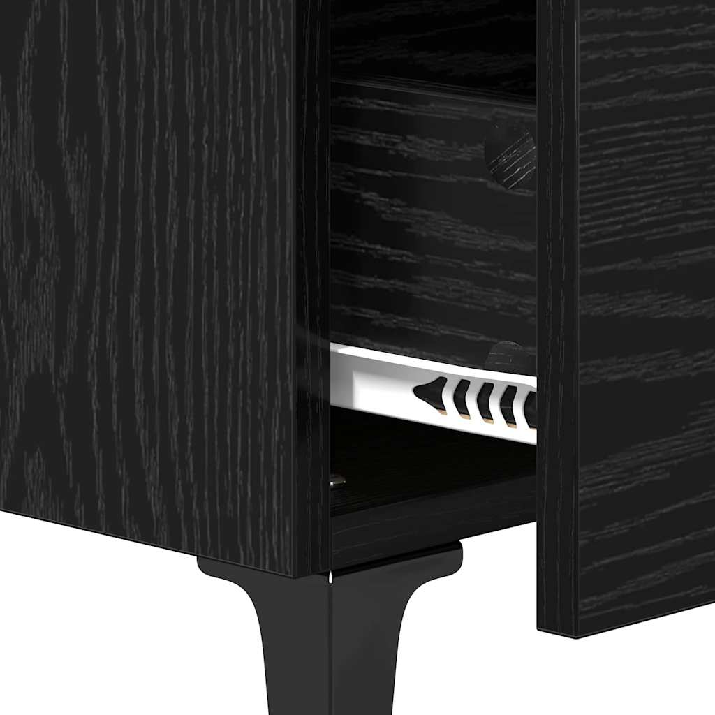 vidaXL Nachttisch Schwarz Eichen-Optik 40 x 35 x 47,5 cm Holzwerkstoff