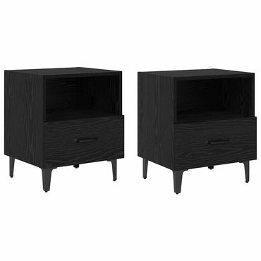 vidaXL Nachttisch 2 pcs Schwarz Eichen-Optik 40 x 35 x 47,5 cm