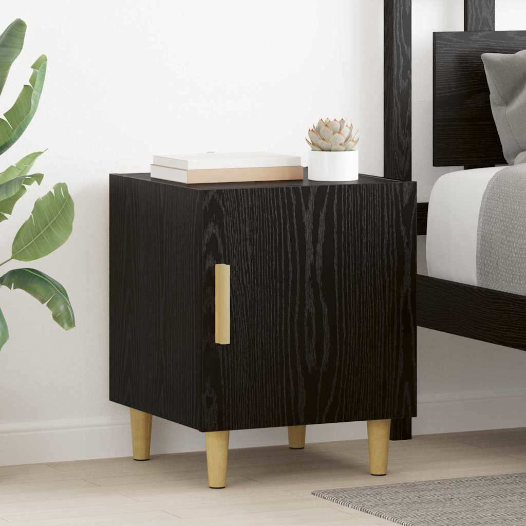 vidaXL Nachttisch Schwarz Eichen-Optik 40 x 40 x 50 cm Holzwerkstoff
