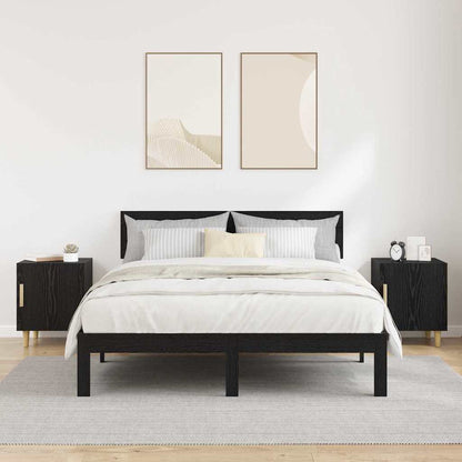 vidaXL Nachttisch 2 pcs Schwarz Eichen-Optik 40 x 40 x 50 cm