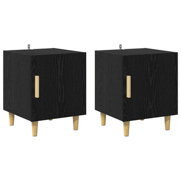 vidaXL Nachttisch 2 pcs Schwarz Eichen-Optik 40 x 40 x 50 cm