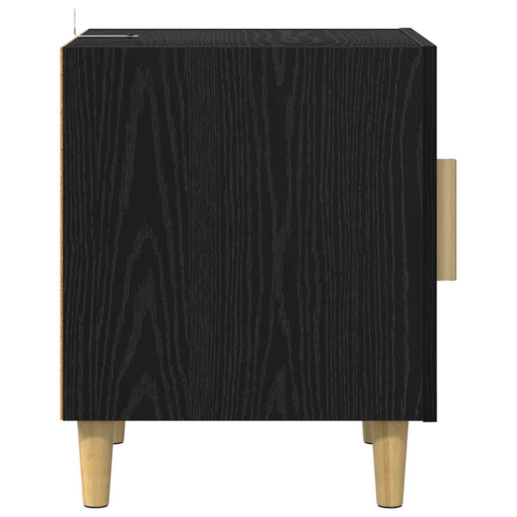 vidaXL Nachttisch 2 pcs Schwarz Eichen-Optik 40 x 40 x 50 cm
