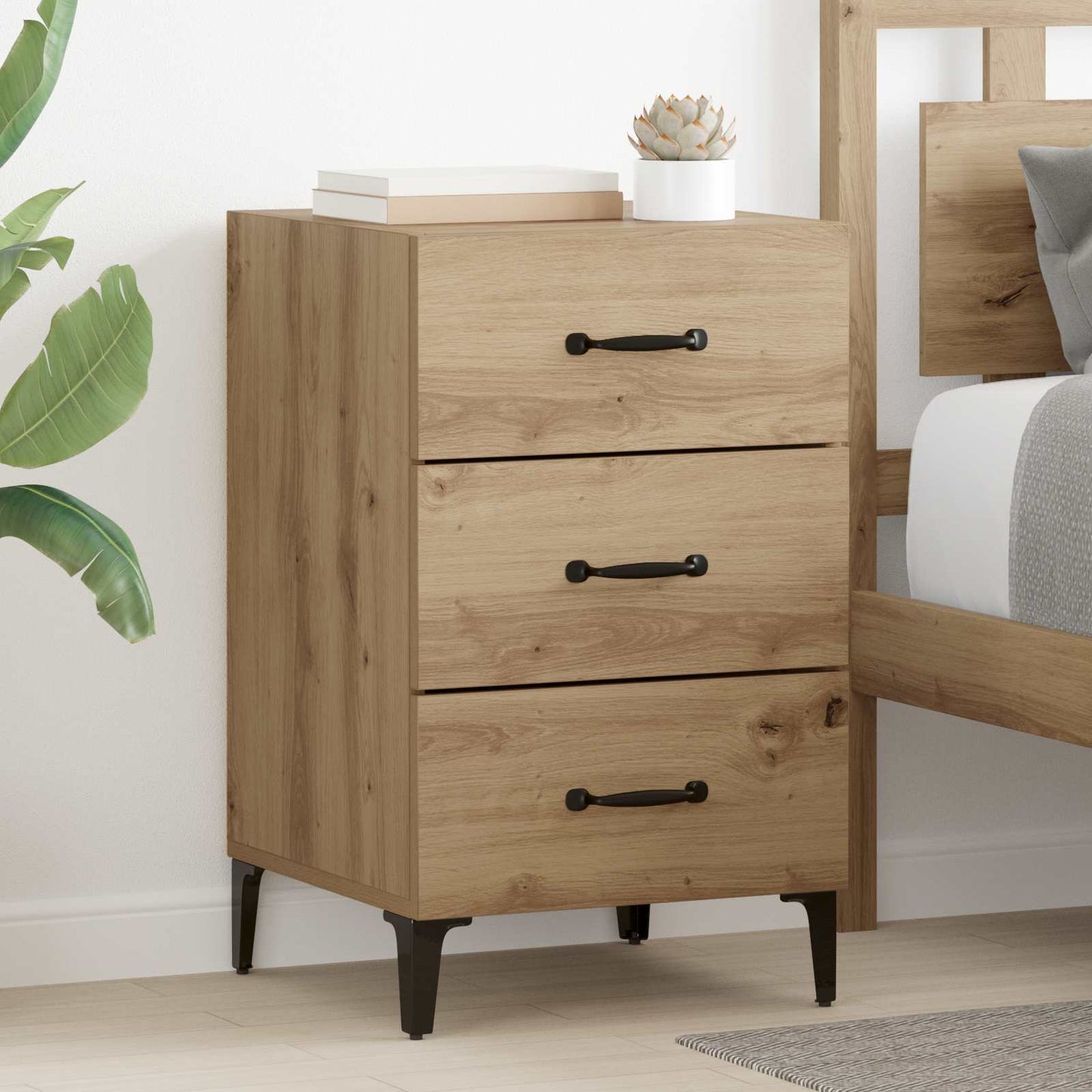 vidaXL Nachttisch Artisan-Eiche 40 x 40,5 x 66 cm Holzwerkstoff