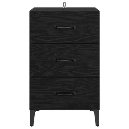 vidaXL Nachttisch Schwarz Eichen-Optik 40 x 40,5 x 66 cm Holzwerkstoff