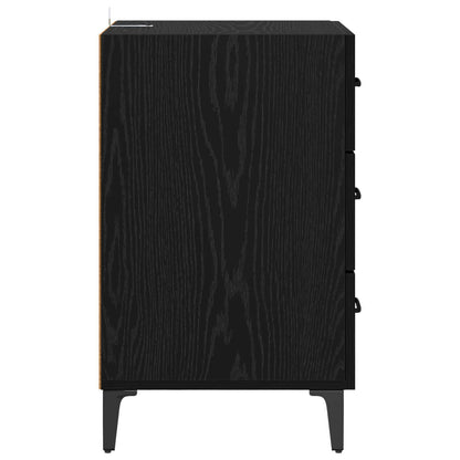 vidaXL Nachttisch Schwarz Eichen-Optik 40 x 40,5 x 66 cm Holzwerkstoff