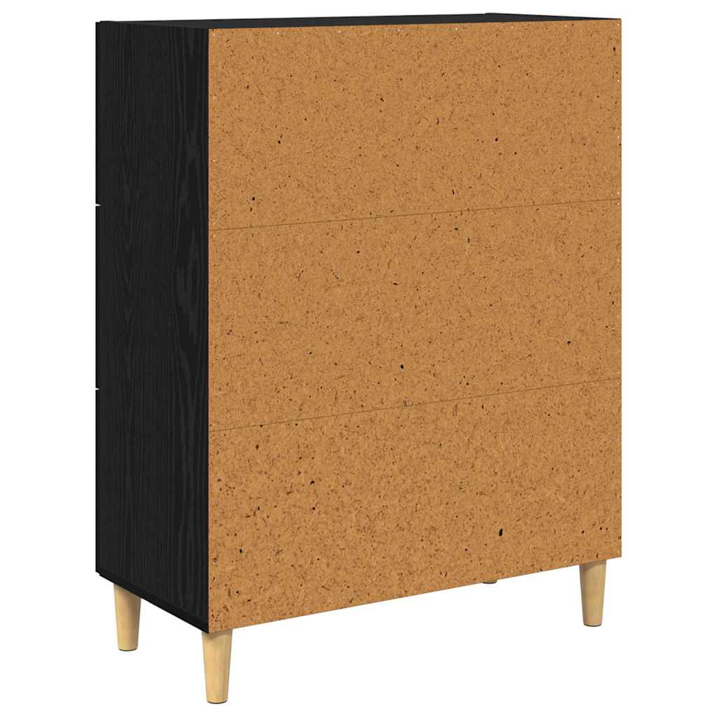 Sideboard Schwarz Eichen-Optik 69,5 x 34 x 90 cm Holzwerkstoff