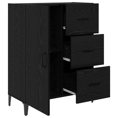 Sideboard Schwarz Eichen-Optik 69,5 x 34 x 90 cm Holzwerkstoff