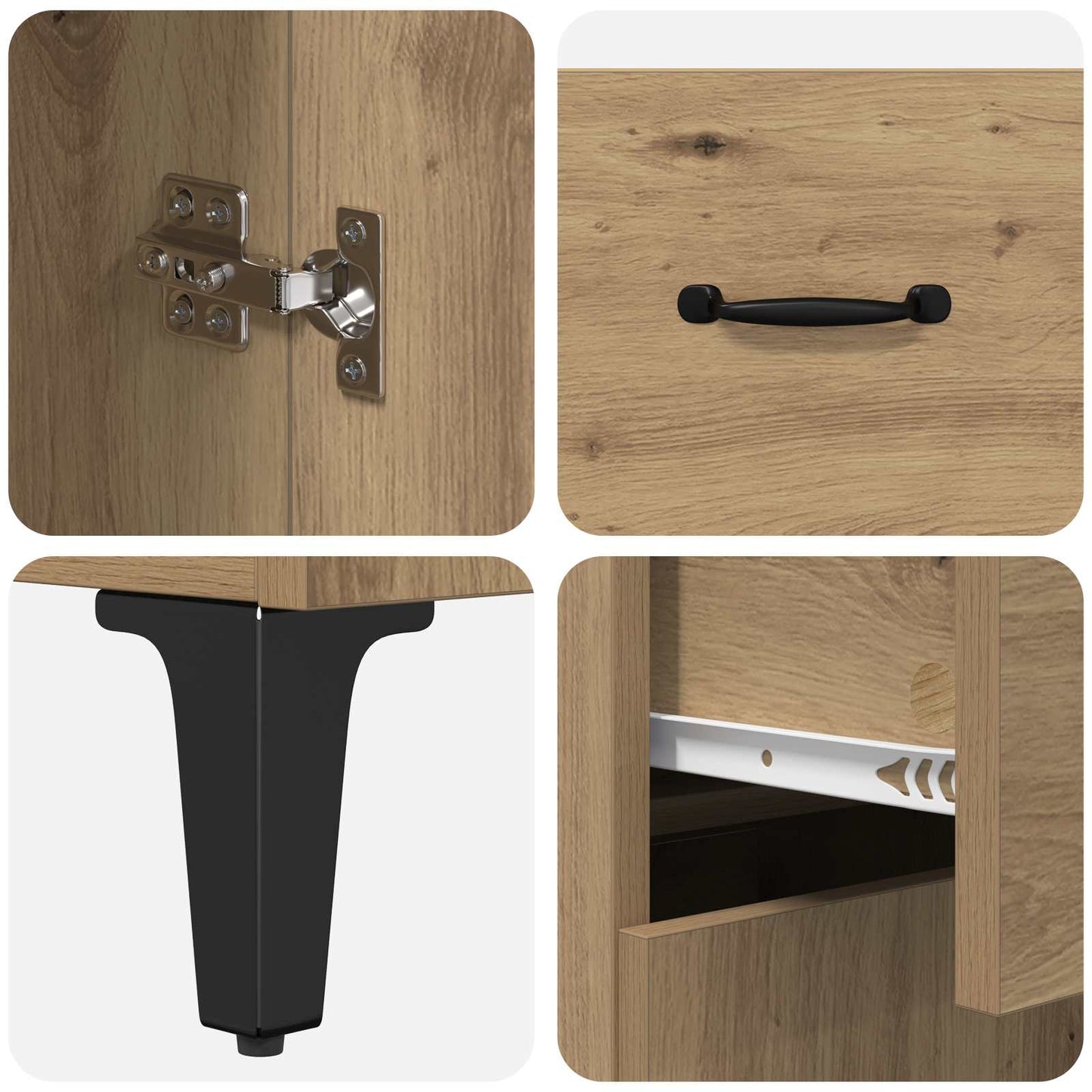 vidaXL Sideboard Artisan-Eiche 69,5 x 34 x 90 cm Holzwerkstoff
