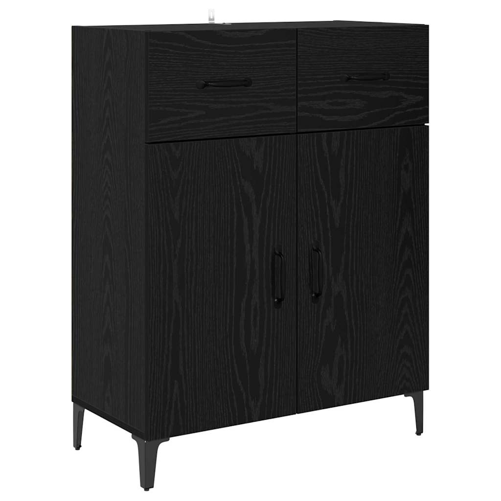 Sideboard Schwarz Eichen-Optik 69,5 x 34 x 90 cm Holzwerkstoff