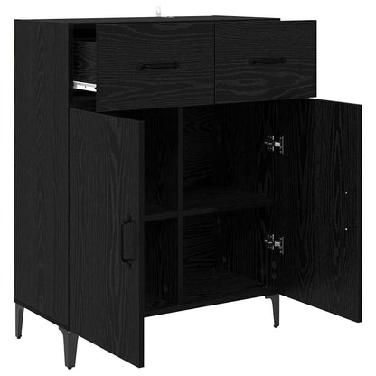 Sideboard Schwarz Eichen-Optik 69,5 x 34 x 90 cm Holzwerkstoff