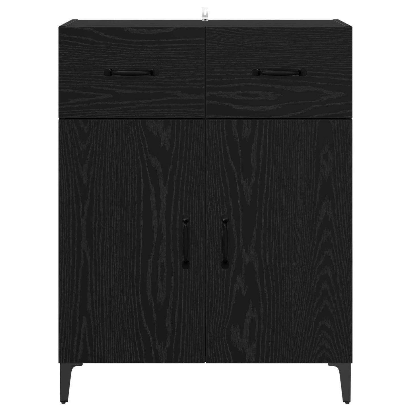 vidaXL Sideboard Schwarz Eichen-Optik 69,5 x 34 x 90 cm Holzwerkstoff