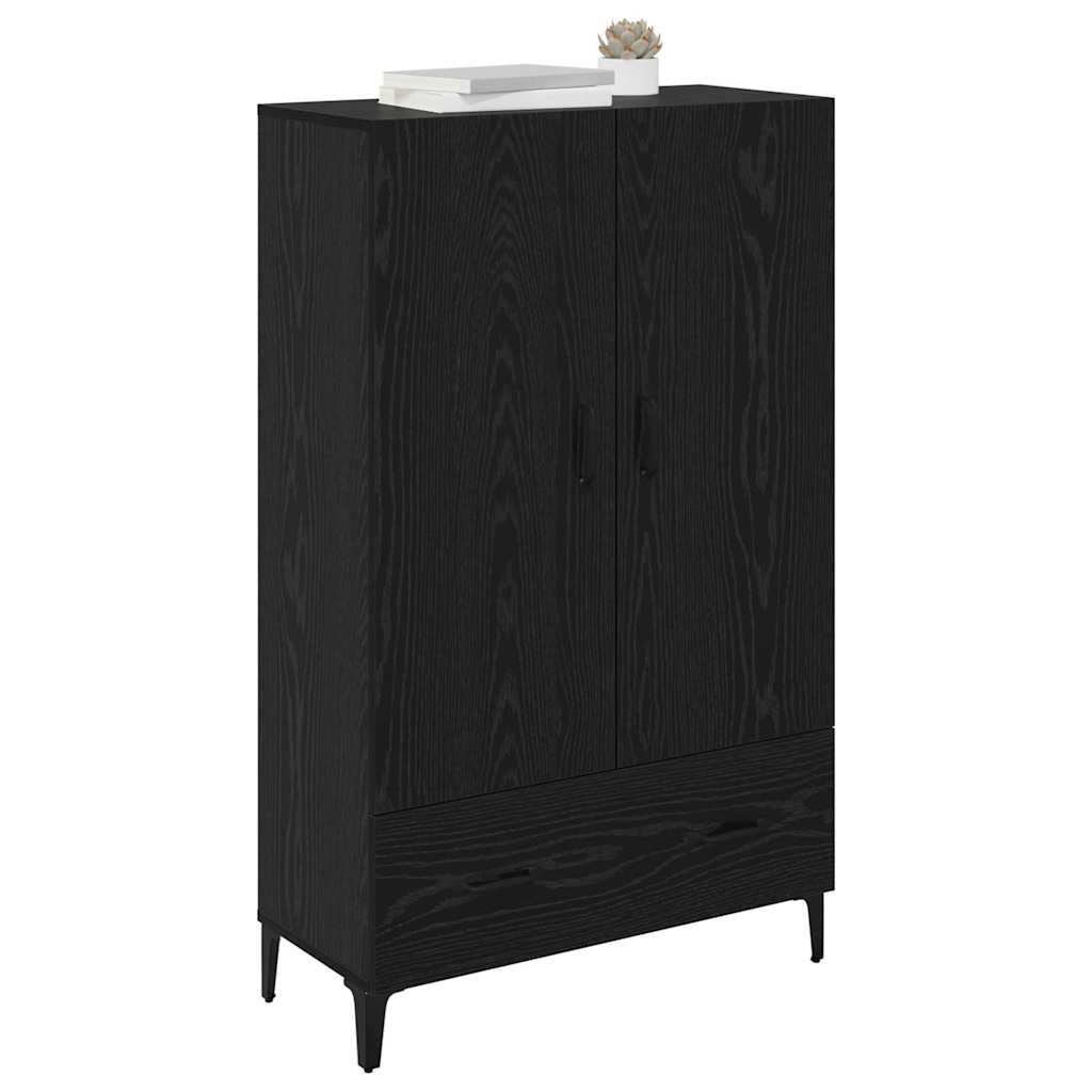 Highboard mit Schubladen Schwarz Eichen-Optik 70 x 31 x 115 cm