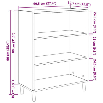 vidaXL Sideboard Schwarz Eichen-Optik 69,5 x 32,5 x 90 cm