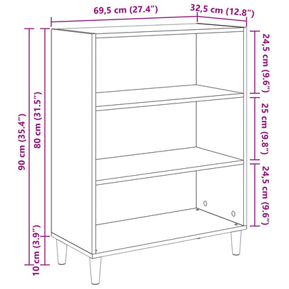 vidaXL Sideboard Schwarz Eichen-Optik 69,5 x 32,5 x 90 cm