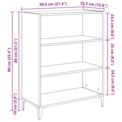 vidaXL Sideboard Artisan-Eiche 69,5 x 32,5 x 90 cm Holzwerkstoff