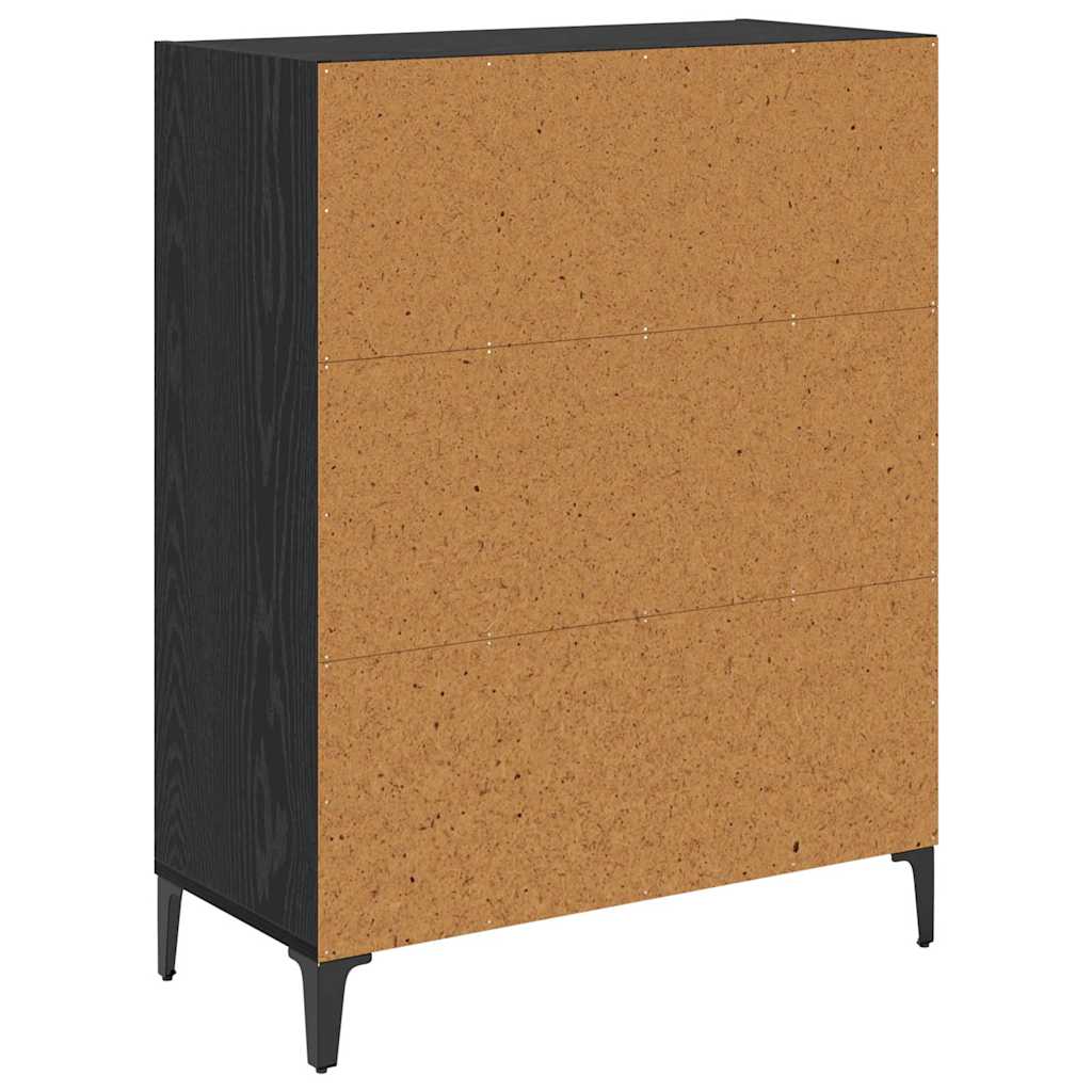 Sideboard Schwarz Eichen-Optik 69,5 x 32,5 x 90 cm