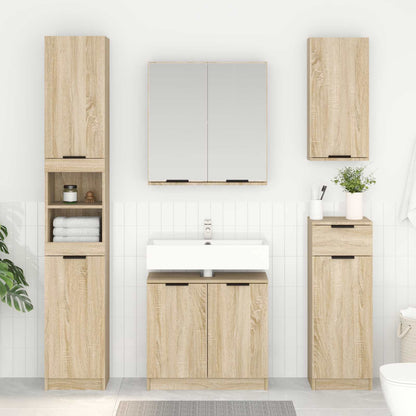 vidaXL Badezimmerschrank mit Speicher Sonoma-Eiche 64,5 x 33,5 x 59 cm