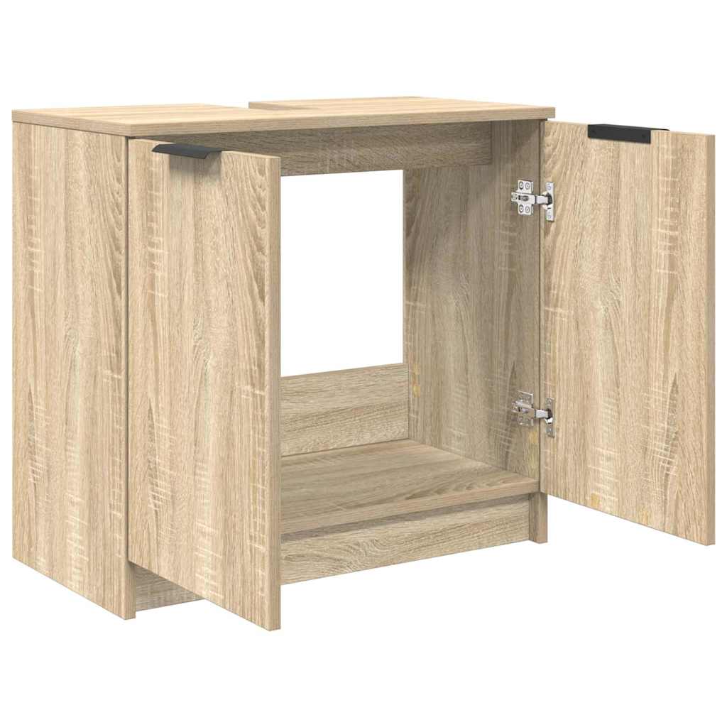 Badezimmerschrank mit Speicher Sonoma-Eiche 64,5 x 33,5 x 59 cm