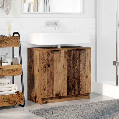 vidaXL Badezimmerschrank Altholz 64,5 x 33,5 x 59 cm Holzwerkstoff