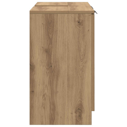vidaXL Badezimmerschrank mit Tür Artisan-Eiche 64,5 x 33,5 x 59 cm