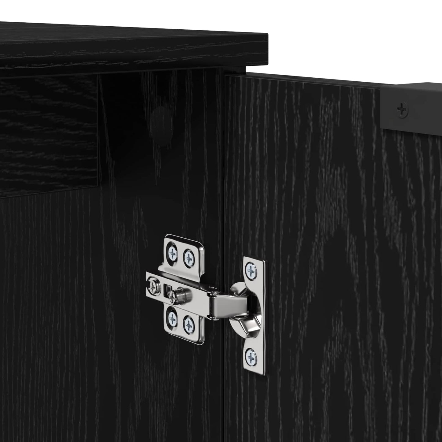 vidaXL Badezimmerschrank Schwarz Eichen-Optik 64,5 x 33,5 x 59 cm