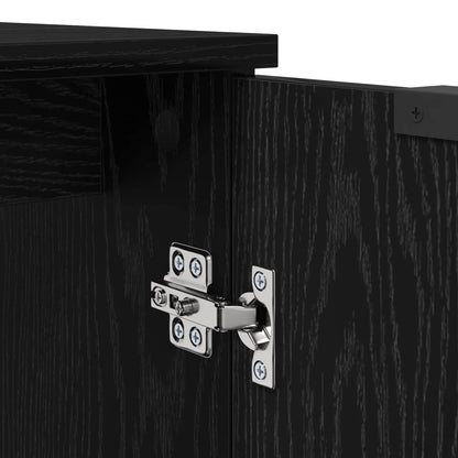 vidaXL Badezimmerschrank Schwarz Eichen-Optik 64,5 x 33,5 x 59 cm