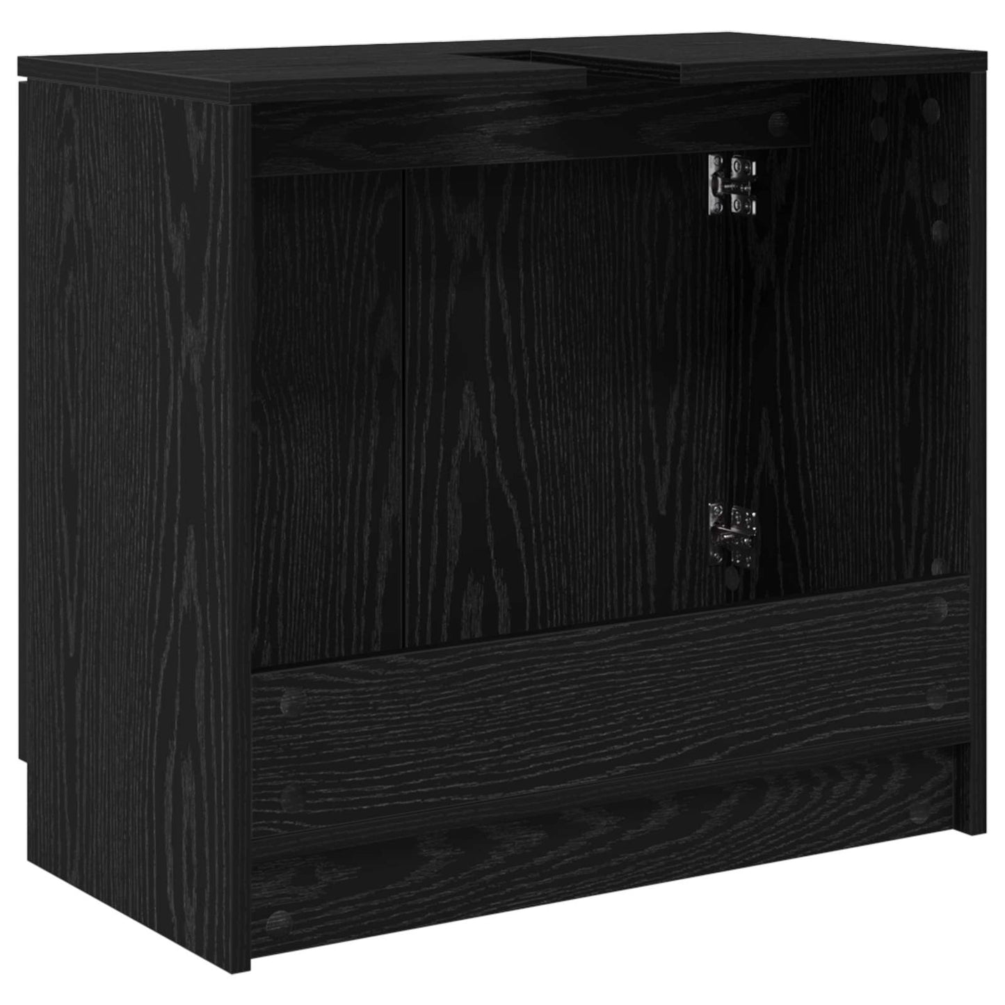 vidaXL Badezimmerschrank Schwarz Eichen-Optik 64,5 x 33,5 x 59 cm