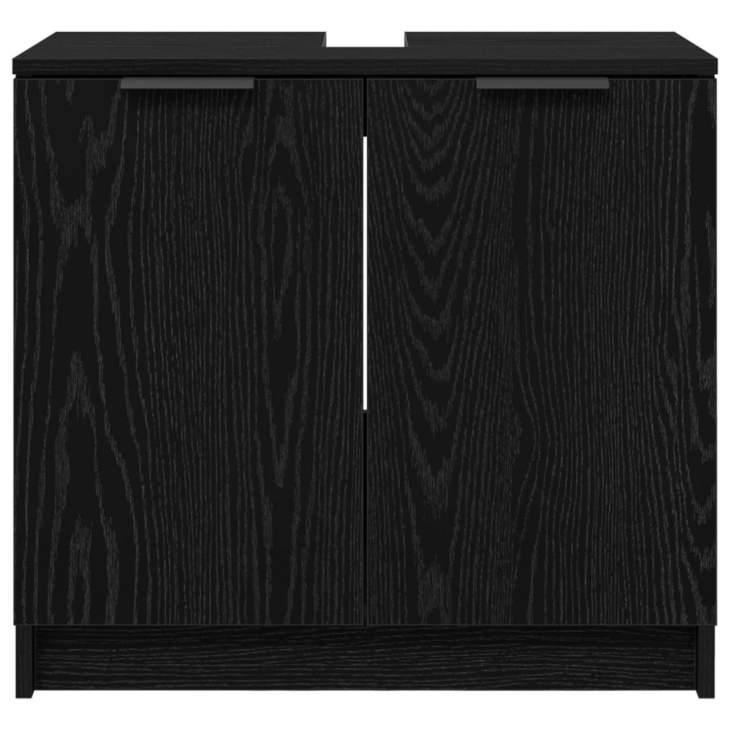 vidaXL Badezimmerschrank Schwarz Eichen-Optik 64,5 x 33,5 x 59 cm