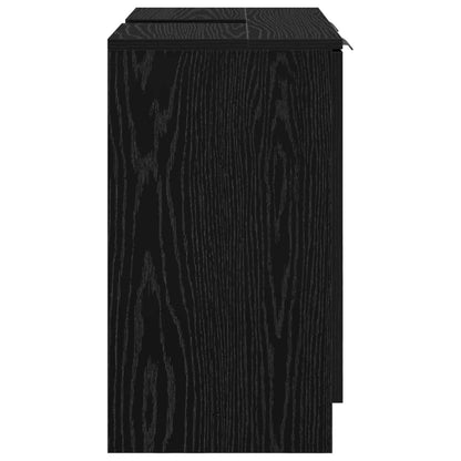 vidaXL Badezimmerschrank Schwarz Eichen-Optik 64,5 x 33,5 x 59 cm