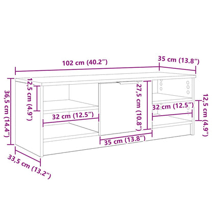 vidaXL TV-Schränk Schwarz Eichen-Optik 102 x 35 x 36,5 cm