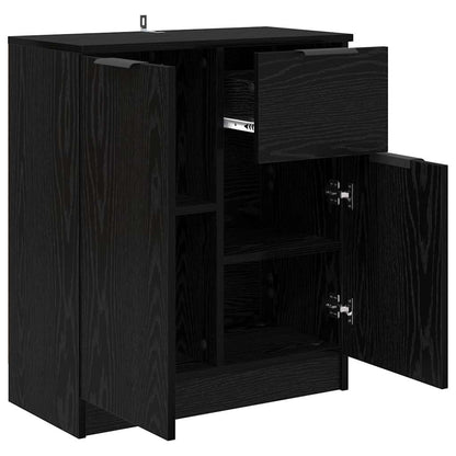 Sideboard Schwarz Eichen-Optik 60 x 30 x 70 cm Holzwerkstoff