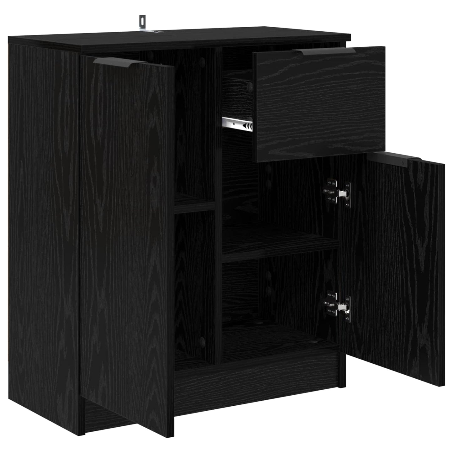 vidaXL Sideboard Schwarz Eichen-Optik 60 x 30 x 70 cm Holzwerkstoff