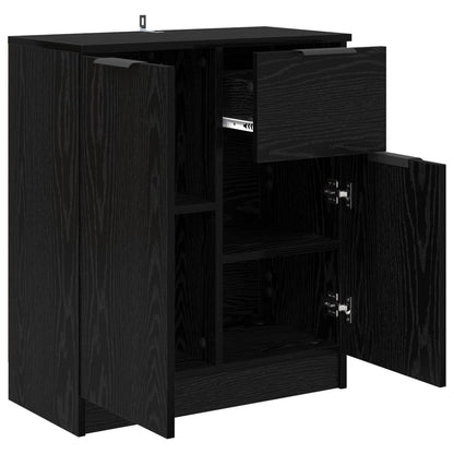 vidaXL Sideboard Schwarz Eichen-Optik 60 x 30 x 70 cm Holzwerkstoff
