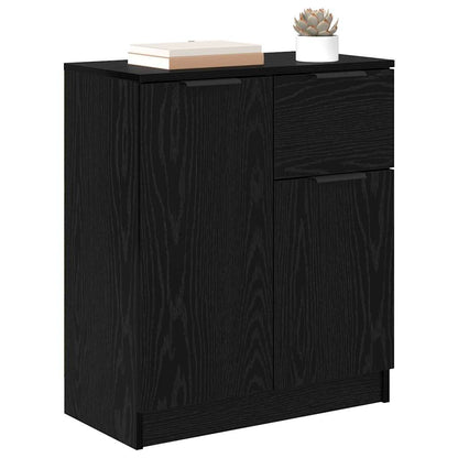 Sideboard Schwarz Eichen-Optik 60 x 30 x 70 cm Holzwerkstoff