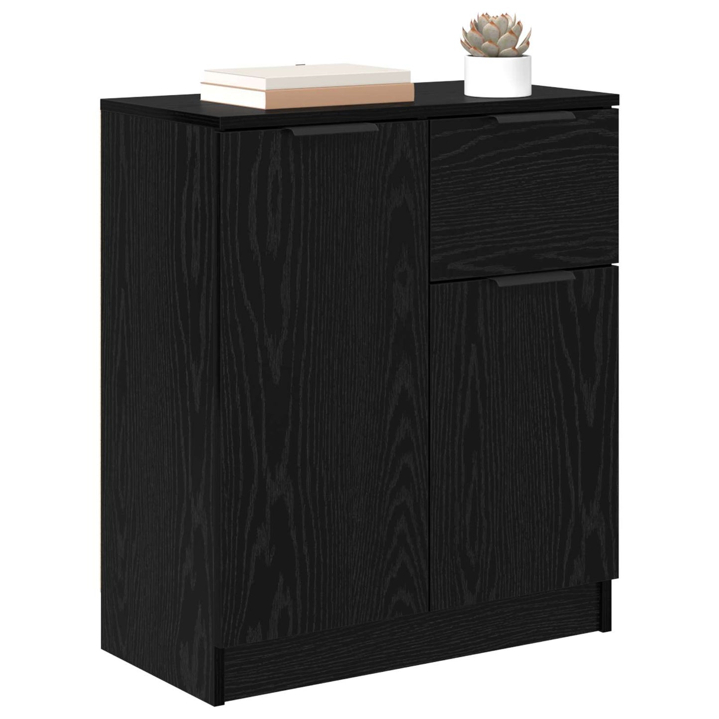vidaXL Sideboard Schwarz Eichen-Optik 60 x 30 x 70 cm Holzwerkstoff