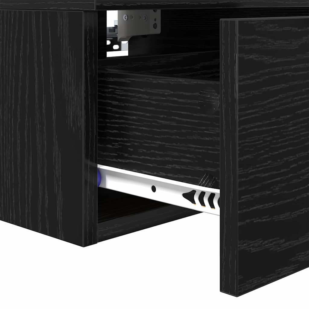 vidaXL Nachttisch 2 pcs Schwarz Eichen-Optik 34 x 30 x 20 cm