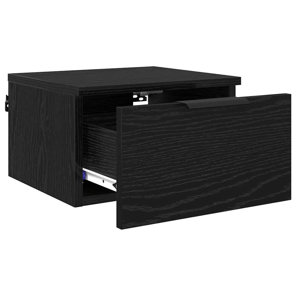 vidaXL Nachttisch 2 pcs Schwarz Eichen-Optik 34 x 30 x 20 cm