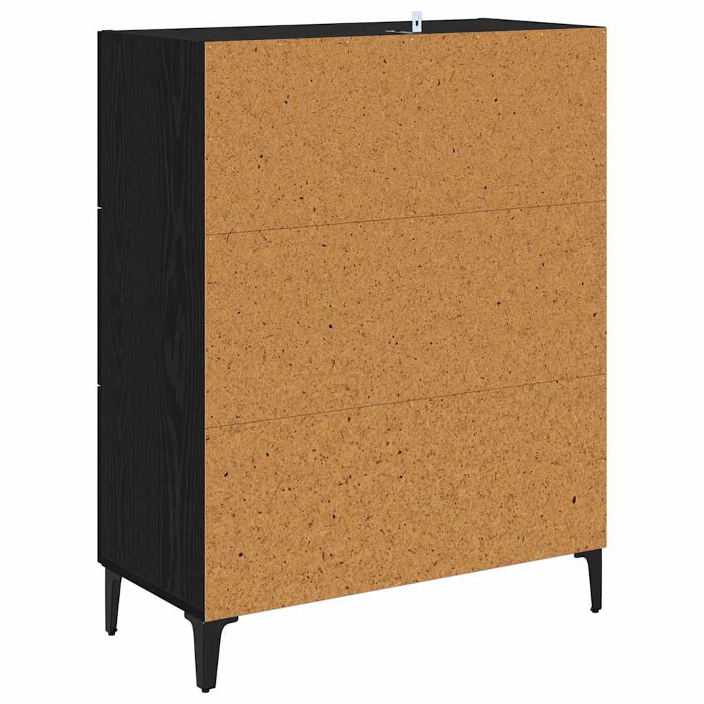 Sideboard mit Schubladen Schwarz Eichen-Optik 69,5 x 34 x 90 cm