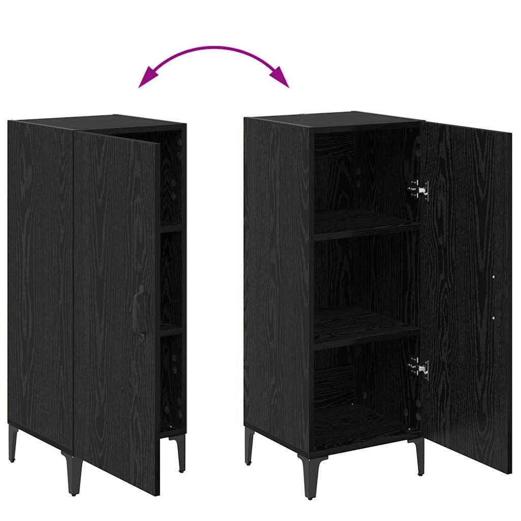 Sideboard Schwarz Eichen-Optik 34,5 x 34 x 90 cm Holzwerkstoff