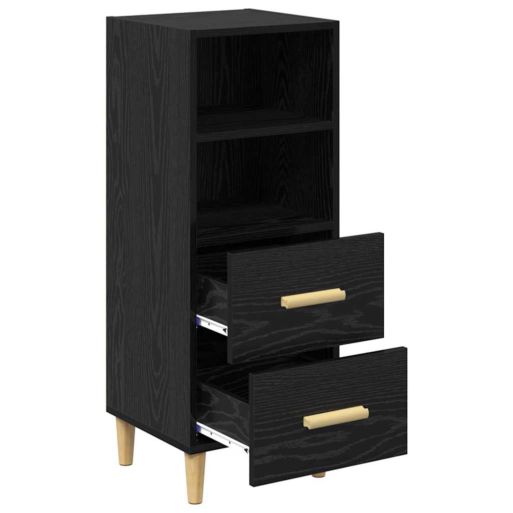 Sideboard Schwarz Eichen-Optik 34 x 34,5 x 90 cm Holzwerkstoff